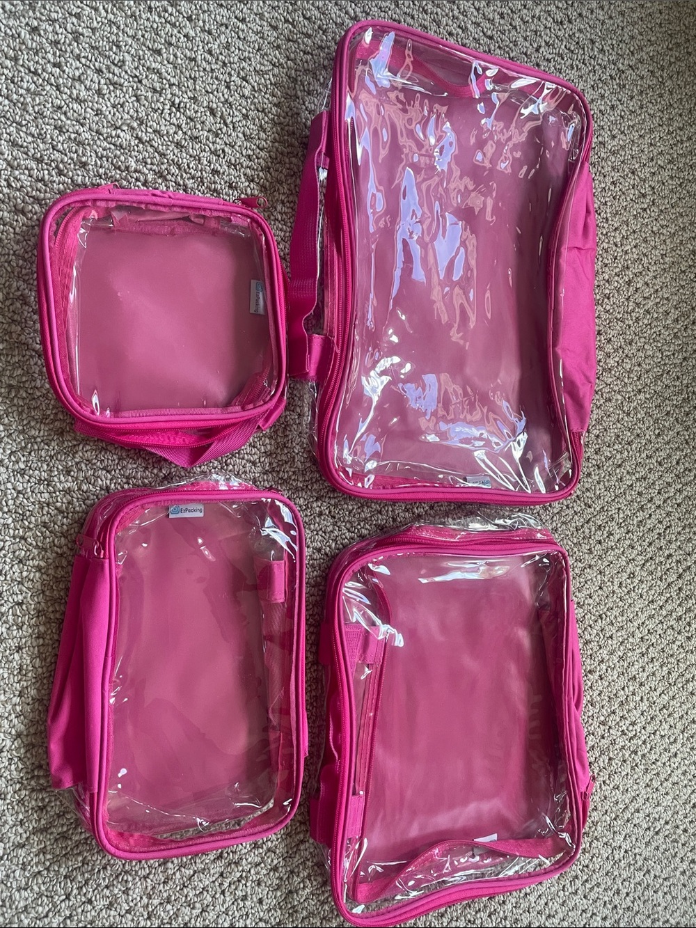 Ez packing clear Pink Travel Packing Cubes - Set of 4